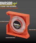 Rugged Pitch and Slope Locator provides precise roof pitch and slope readings with a 0-90 degree scale and inch-per-foot measurement
