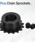 Rugged No 25 Roller Chain Sprocket For ISO 04C Chain, 16 Teeth, 15mm Bore, 6.35mm Pitch, C45 Carbon Steel with set screws