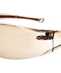 RUSH Safety Glasses With Dark Amber Lens And Twilight Frame Anti Fog HD Optics side view