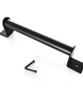 Rustic 229mm Sliding Barn Door Pull Handle Set, Solid Carbon Steel, Heavy Duty Matte Black Finish with screws included.
