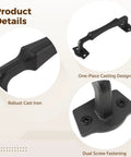 Product details of 10 Inch Sliding Barn Door Handle Hardware in Matte Black Cast Iron Rustic Barn Door Pull with Mounting Screws