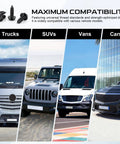LivTee Rustproof License Plate Screws for Securing License Plates on Trucks, SUVs, Vans, and Cars with black zinc plated bolts.