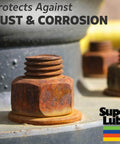 Close-up of rusted bolts demonstrating effectiveness of Pro Grade Pneumatic Tool Lubricant For Air Tools by Super Lube
