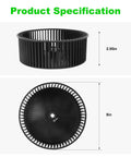 RV Air Conditioner Blower Wheel Replacement Fits Most RVs and Campervans NBK 20370-1 3313107.033 dimensions 8x2.95"