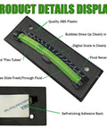 2 Pack RV Leveler Bubble Leveling System For Trailers And Campers With ABS Plastic Durable Build Tilt Gauge From Minus 7 To Plus 7 Degrees Graduated Markings For Quick Easy Leveling On Any Site showing details like quality ABS plastic, visible digital scale, and self-sticking adhesive back