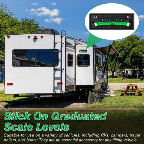 4 Pack RV Level Bubble With Graduated Scale For Precision Leveling, Easy Stick On Leveling System For RV, close-up of installation