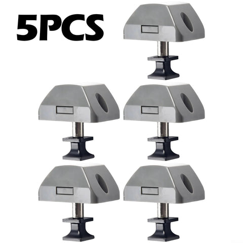 5-pack push-button RV cabinet latch with zinc alloy cup; gray housing, black base