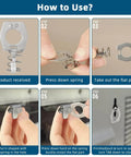 Step-by-step guide on installing durable stainless steel RV water heater cam locks, showing hand placement and lock parts.