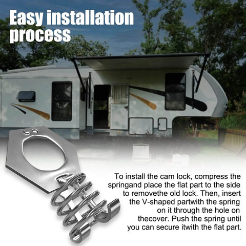 RV Water Heater Twist Cam Lock With Hook Fastener Parts For 1.5 Inch Valves, Durable Metal Camper Door Latch Assembly