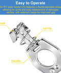 2Pcs RV Water Heater Door Latch Stainless Steel Cam Lock Replacement for RV Camper Hot Water Heater Cover; close-up view