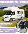 Secure toolboxes and drawers with this one pack of five eighth inch tubular cam locks in zinc alloy, RV background