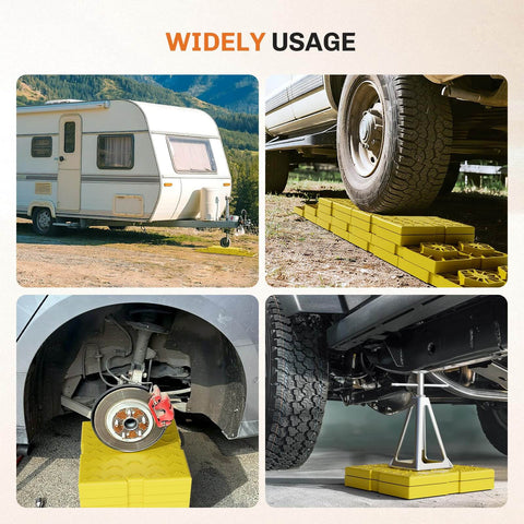 Interlocking RV Leveling Blocks 12 Pack For Single And Dual Wheels Heavy Duty Camper Levelers with Velcro Straps