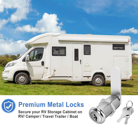 Keyed Alike Cabinet Cam Locks Set 1-1/2 Inch With Keys Durable Zinc Alloy Locks For Cabinets RV Storage Tool Boxes Thick Drawers Two Pack Heavy Duty Construction