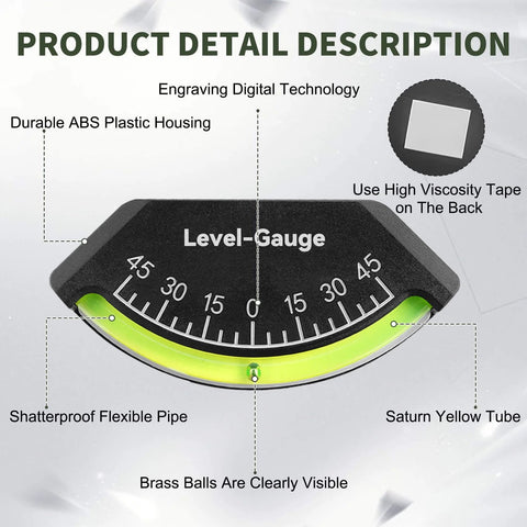 Two Pack RV Level Gauge Set For Camper And Trailer Inclinometer Bubble With Brass Ball In Dampened Fluid For Accurate Readings