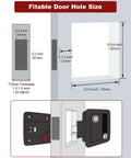 Illustration showing dimensions for Camper Door Lock And One And One Eighth Inch Cam Lock Set with deadbolt for RV entry door.