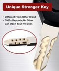Close-up of a unique stronger key from Camper Door Lock And One And One Eighth Inch Cam Lock Set with 3000+ keycode.