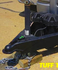 Shatterproof Waterproof Level Tool For RVs And Campers With Spirit Bubble Level installed on trailer hitch