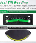 4 Pack RV Level Bubble With Graduated Scale For Precision Leveling, Easy Stick On Leveling System For RV, Camper, Trailer And Caravan, High Visibility Black Bubble Levels For Accurate Readings, front view.