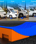 Heavy Duty RV Leveler Kit For Camping, 2 Pack Curved Wheel Levelers With Anti Slip Mats And Carrying Bag, Supports Up To 35,000 Lbs