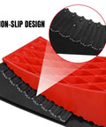 Close-up of RV Leveling Blocks Two Pack System With Two Chocks And Anti Slip Mats For Travel Trailers And Campers Up To 35000 Lbs focusing on non-slip design.