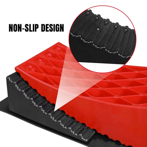 Close-up of RV Leveling Blocks Two Pack System With Two Chocks And Anti Slip Mats For Travel Trailers And Campers Up To 35000 Lbs focusing on non-slip design.