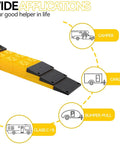 Image showing RV Camper Leveling Blocks Set With Anti Slip Pads Interlocking Design 10 Pack applications for campers, cargo, and trailers.