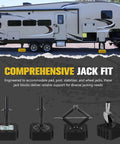 3 In 1 RV Leveling Blocks Set For Camper And Trailer Stackable Jack Blocks Interlocking Recovery Boards And Wheel Stabilizers 10 Pack With Carry Bag Black used under RV