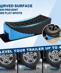 Rugged RV Leveling Blocks For Travel Trailers Up To 35000 Lbs Curved Levelers 2 Pack With Blue Chocks 2 Non Slip Mats Kohree