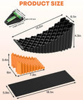 Product diagram showing dimensions of Heavy Duty RV Leveling Blocks Five Inch For Trailers Up To Fifty Thousand Pounds.