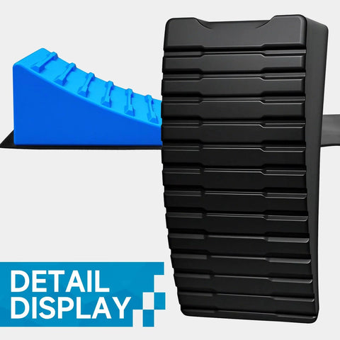 Sturdy 2 Pack RV Leveling Blocks Kit With Carrying Bag Anti Slip Mats And Bubble Level For Campers Trailers And SUVs Up To 35000 Lbs Heavy Duty Solid PP Construction Works With Tires Ready to Roll Up to 32 Inches detail view