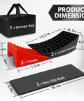 Product dimensions of Heavy Duty RV Leveling Blocks for Travel Trailers With Anti Slip Mats and Chocks, 2 Pack Includes Carry Bag.
