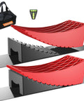 Heavy Duty RV Leveling Blocks Kit For Dual Axle Trailers And Motorhomes, HDPE With Non Slip Gear Mesh, includes ramps and chocks