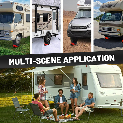 Multi-scene use of Heavy Duty RV Leveling Blocks for Travel Trailers With Anti Slip Mats and Chocks, 2 Pack Includes Carry Bag