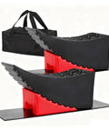 RV Leveling Blocks Ramp Kit 2 Pack Heavy Duty Camper Leveler Chocks Kit With 35,000 Lbs Capacity, curved levelers, chocks, carry bag