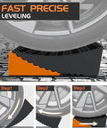 Easy Faster Leveling RV Leveling Blocks Ramp Kit No Brainer For Campers 2 Pack Leveler System shown in use under tire