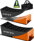 Easy Faster Leveling RV Leveling Blocks Ramp Kit No Brainer For Campers 2 Pack Leveler System With Chocks Anti Slip Mats Bubble Level And Carry Bag 35000 LBS Capacity Orange