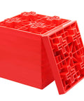 10 Pack Heavy Duty RV Leveling Blocks For Campers And Trailers Interlocking Levelers stacked in a pile, red plastic