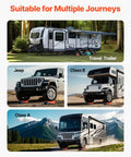 Heavy Duty RV Leveling Blocks Set For Campers And Trailers 2 Pack Up To 8818.5 Lbs Support 4 Inch Max Height Curved Design With Anti Slip Mat Carrying Bag And Wheel Chocks Dual Axle Ready Stable On Uneven Ground suitable for different vehicles including travel trailer, jeep, Class B and Class A motorhome