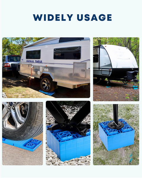 Heavy Duty RV Leveling Blocks 12 Pack With Storage Bag Stackable Interlocking Blocks For Single And Dual Wheels Stabilizer