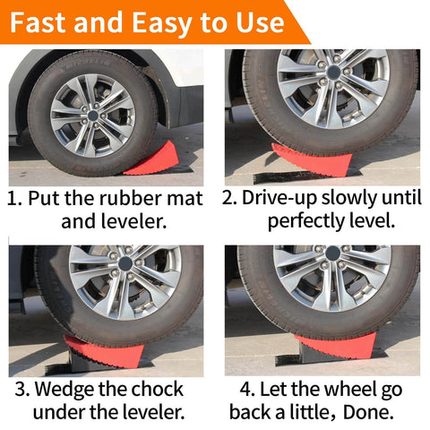 Installation steps for RV Leveling Blocks Kit for Dual Axle Travel Trailer With Ramp Chocks Rubber Mats Bubble Level and Carry Bag