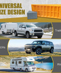 Heavy Duty RV Leveling Blocks Set For Travel Trailers And Campers With Storage Bag Adjustable Up To 3 Inches And Supports Up To 10000 Lbs 2 Pack Leidgg shown with various vehicles.