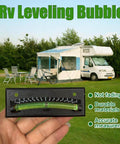2 Pack RV Leveler Bubble Leveling System for Trailers and Campers with ABS Plastic Tilt Gauge shown with camper background