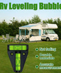 2 Pack Magnetic T Type RV Levelers With Precision Bubble Level For Exterior Leveling And Stabilization, Acrylic Base Attaches To Iron Surfaces, Easy Campers And Trailers Leveling Tools next to RV.