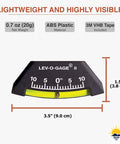 Lev O Gage II RV Leveling System 2 Pack Made In USA High Visibility Brass Ball Level For RV Camper And Pop Up Trailer No Bubble Tilt Readings From Minus Ten To Plus Ten Degrees Sun Company with ABS plastic and measurements