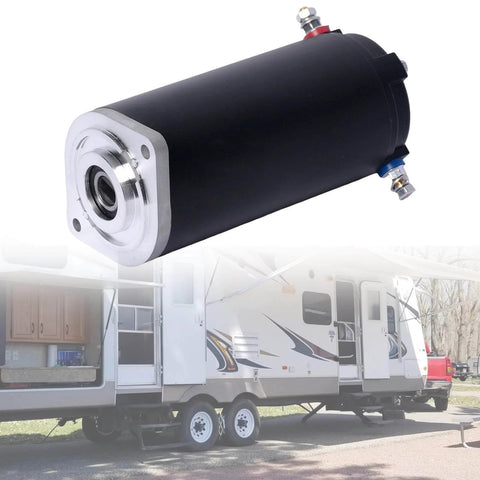 179327 Hydraulic Pump Motor Kit Replacement For Unidirectional Power Unit RV Leveling Systems shown with RV background