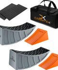 Fast And Easy RV Leveling Kit With 6 Inch Levelers Wheel Chocks Rubber Mats And Carry Bag For Travel Trailers Carmtek