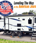 Fast And Easy RV Leveling Kit With 6 Inch Levelers Wheel Chocks Rubber Mats And Carry Bag For Travel Trailers For Stable Quick Setup And Safer Parking On Any Surface Carmtek used under RV tires for stable setup.
