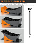 Easy Faster Leveling RV Leveling Blocks Ramp Kit No Brainer For Campers 2 Pack Leveler System side view with increments