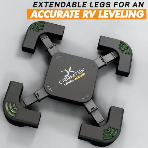 Level Wizard Wireless RV Leveling System Upgraded 2025 With Extensible Legs for Accurate Leveling by CARMTEK.