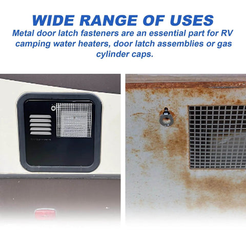Metal RV Water Heater Door Cam Lock For Camper Doors Durable Door Latch Assembly For Water Heater Or Gas Bottle Cover Includes Two Pieces Compatible With RV Designer E371 And Camco 09214.